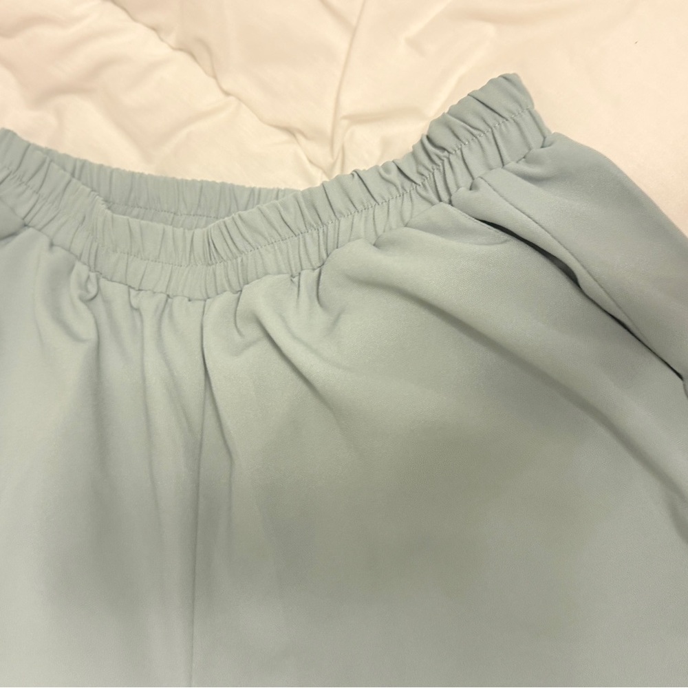 Light Blue Elastic Waist Pants